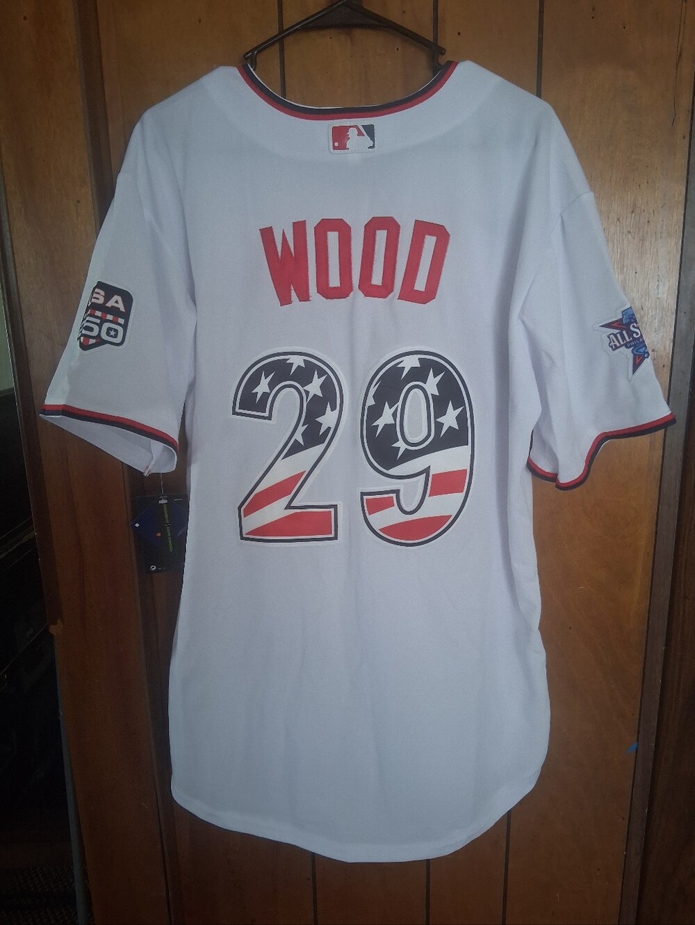 Mystery Sports Card With James Wood Washington Nationals Jersey Size Large
